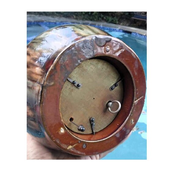 Vintage 1930's Brush McCoy Brown Onyx Glazed Ceramic Music Box Jug - Picture 8 of 8